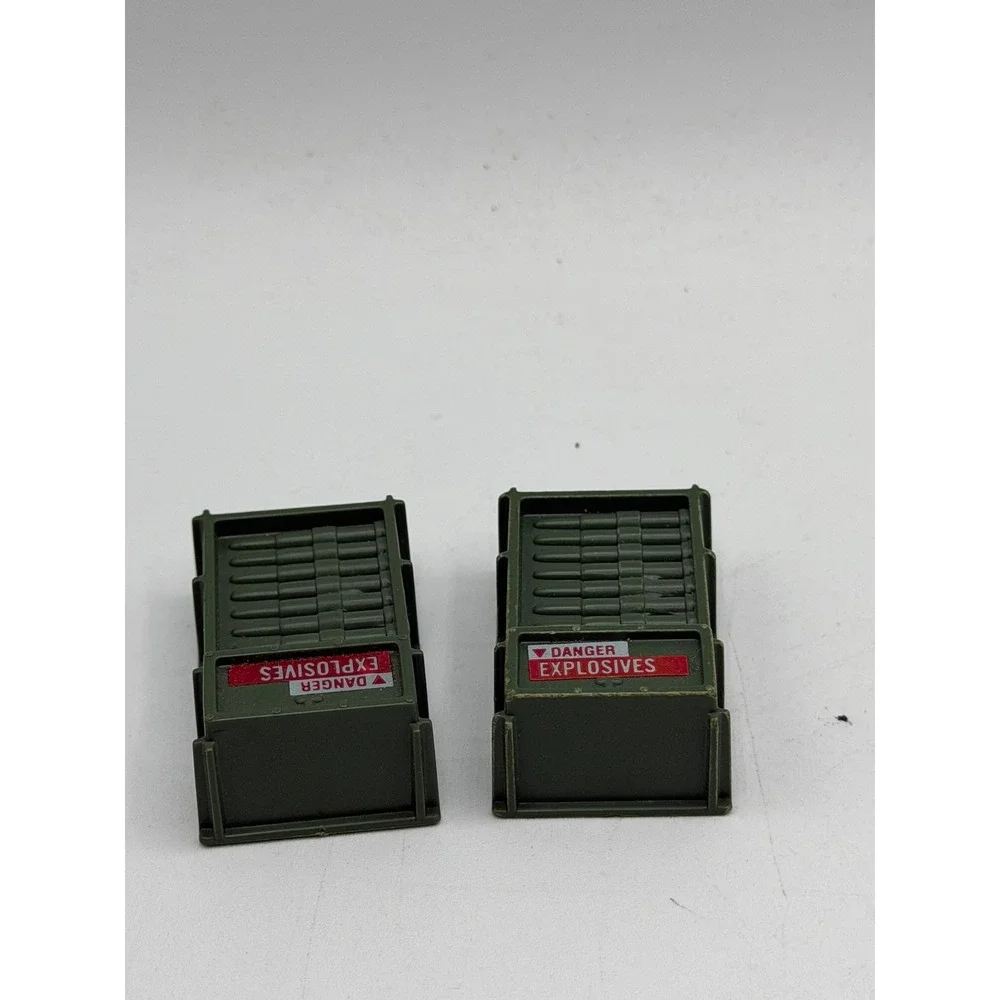 Vintage 1984 Hasbro GI Joe Ammo Crates Green Explosives Accessory Set of 2